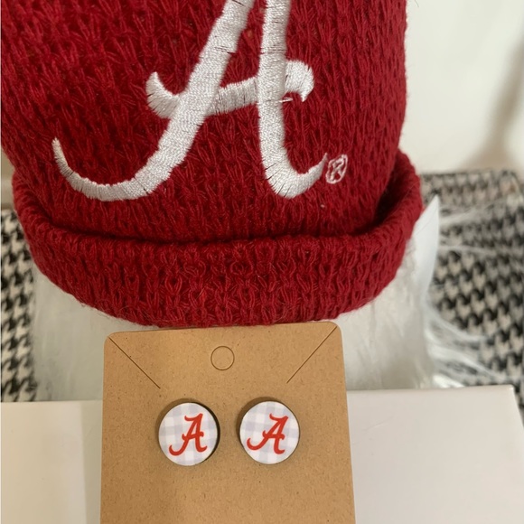 LAST PAIR!! RTR!! NWT BOUTIQUE ALABAMA CRIMSON TIDE STUD EARRINGS - Picture 4 of 6